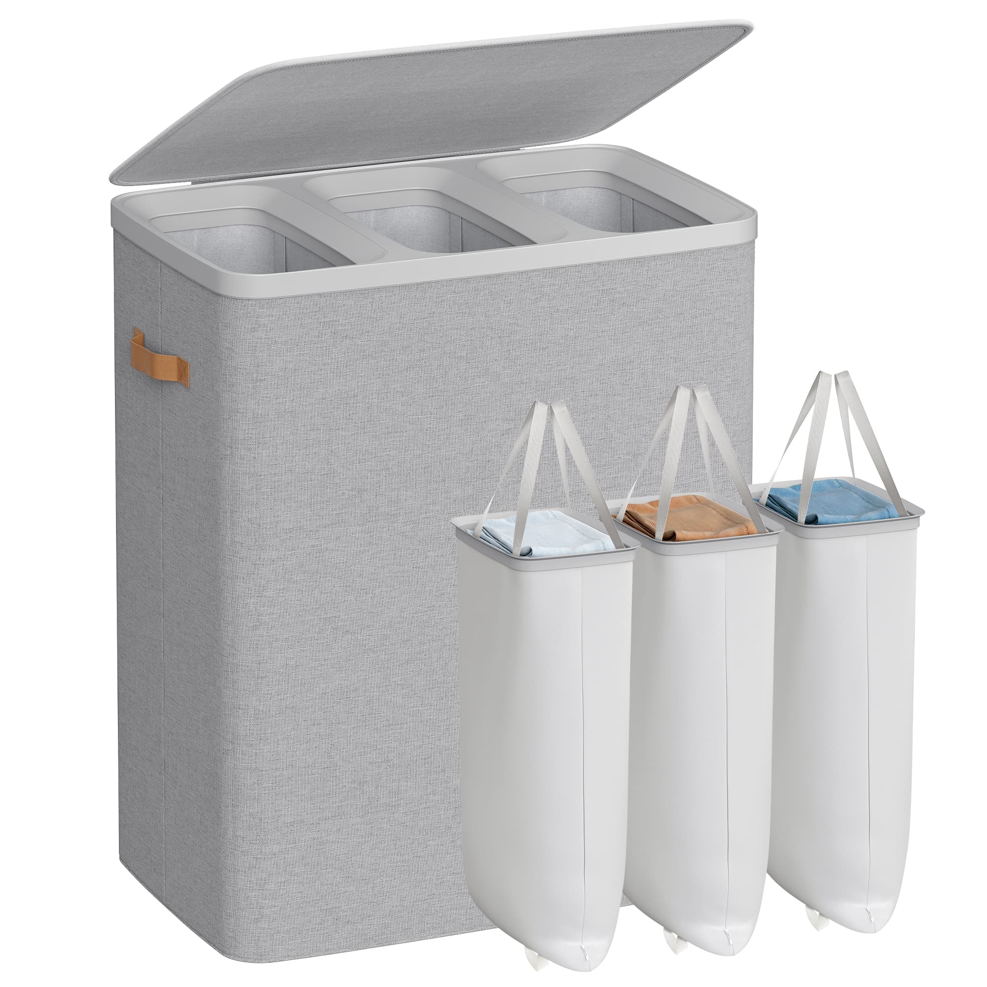 Large laundry hamper with lid and handles - Image 2