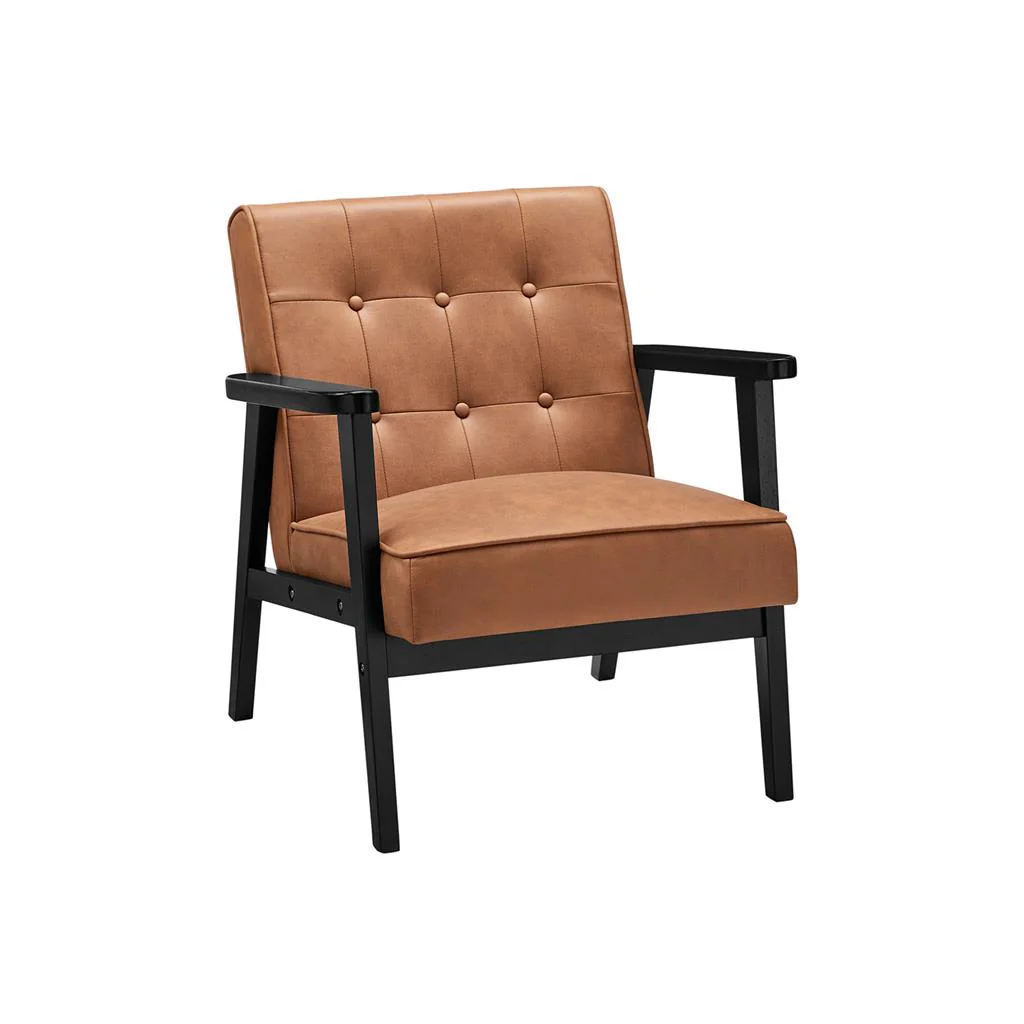 Leisure Chair with Solid Wood Armrest and Feet - Image 4