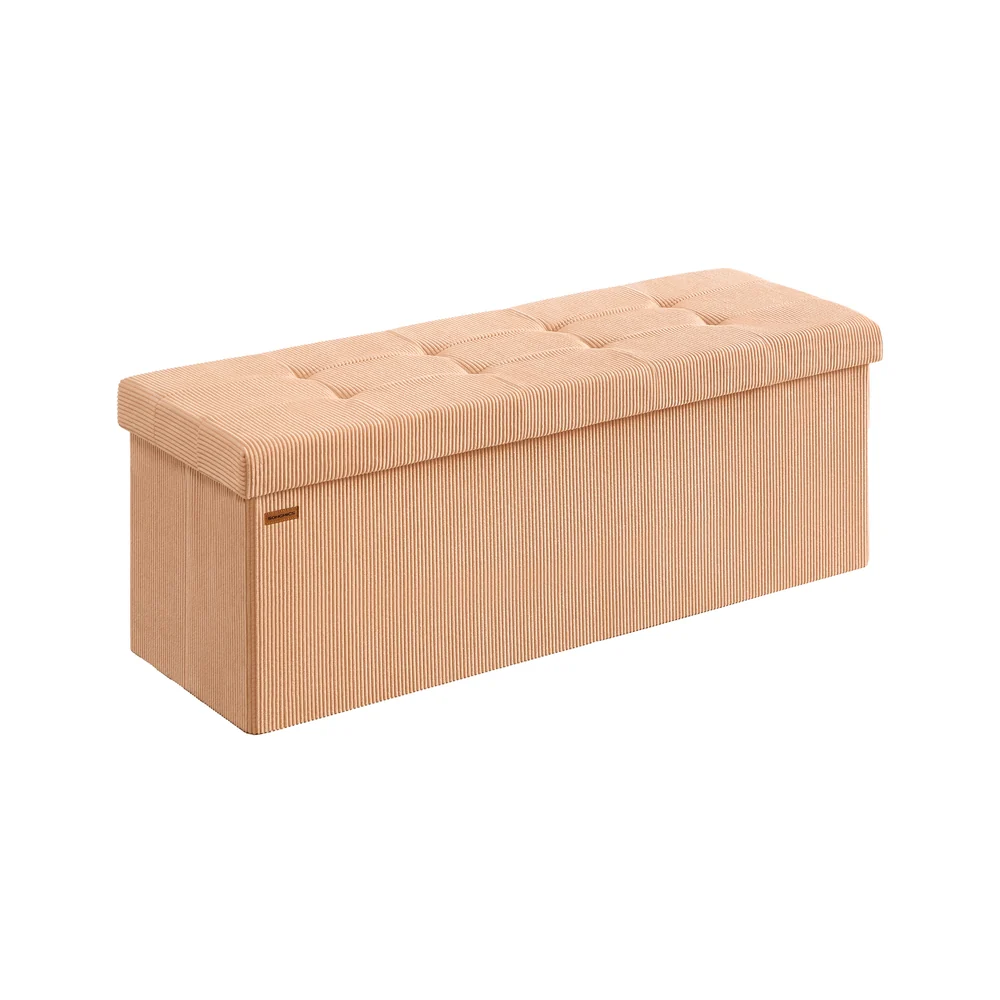 MAZIE Collection - Foldable storage ottoman bench with foot rest
