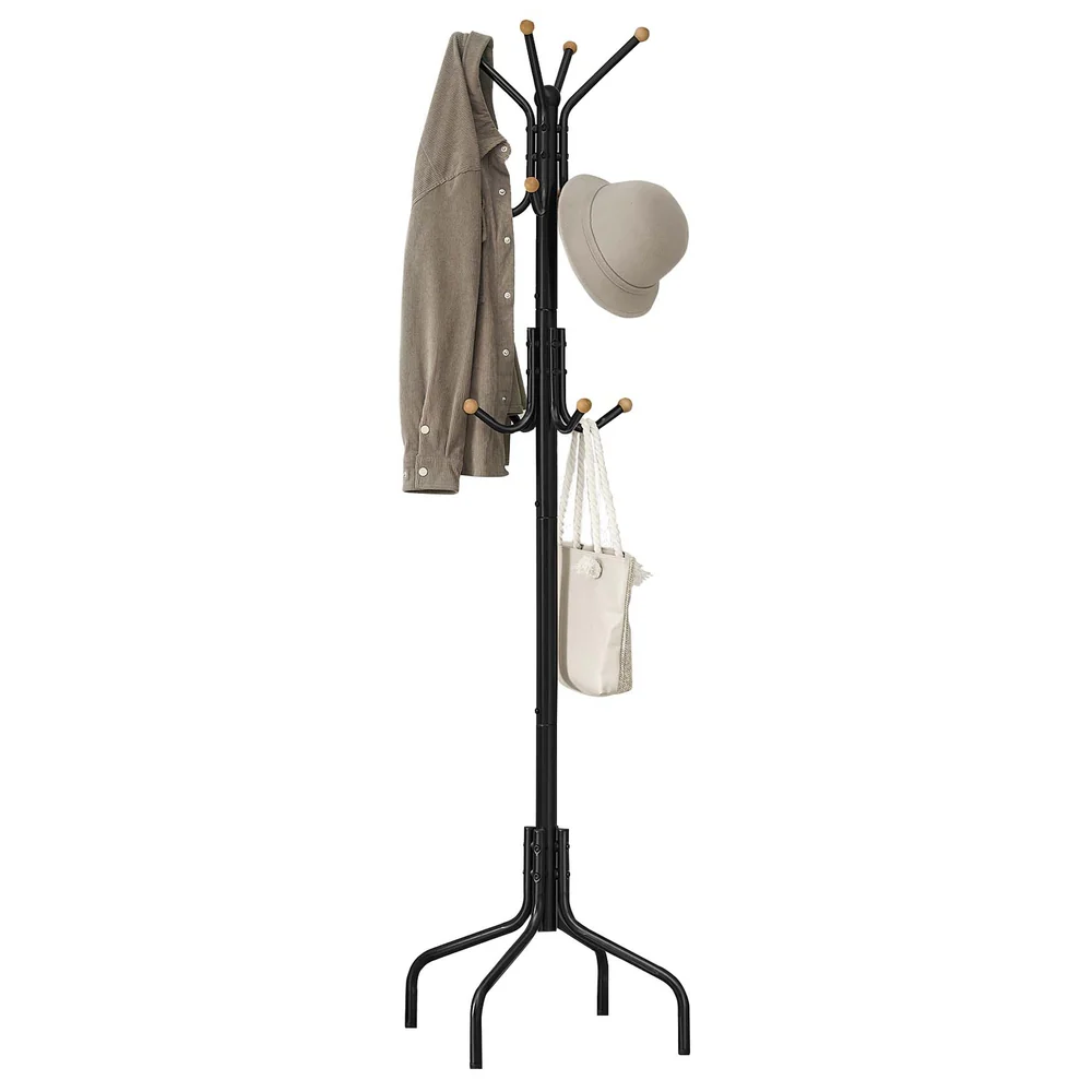 Metal Freestanding Coat Rack with 12 Hooks