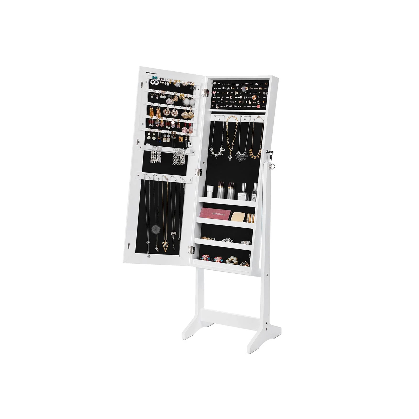 Mirrored Jewelery Cabinet with Full Body Mirror - Image 2