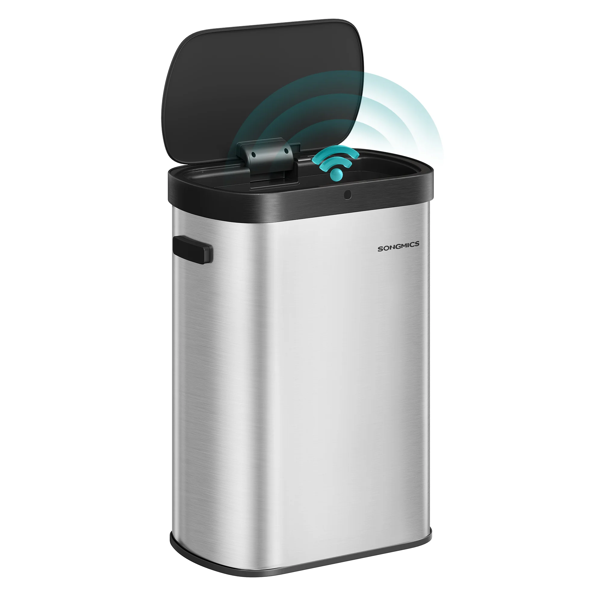 Motion Sensor Trash Can 13-Gallon (50L) Automatic Garbage Bin with Soft Close Lid Stainless Steel Wave or Touch to Open Includes 15 Bags - Image 2
