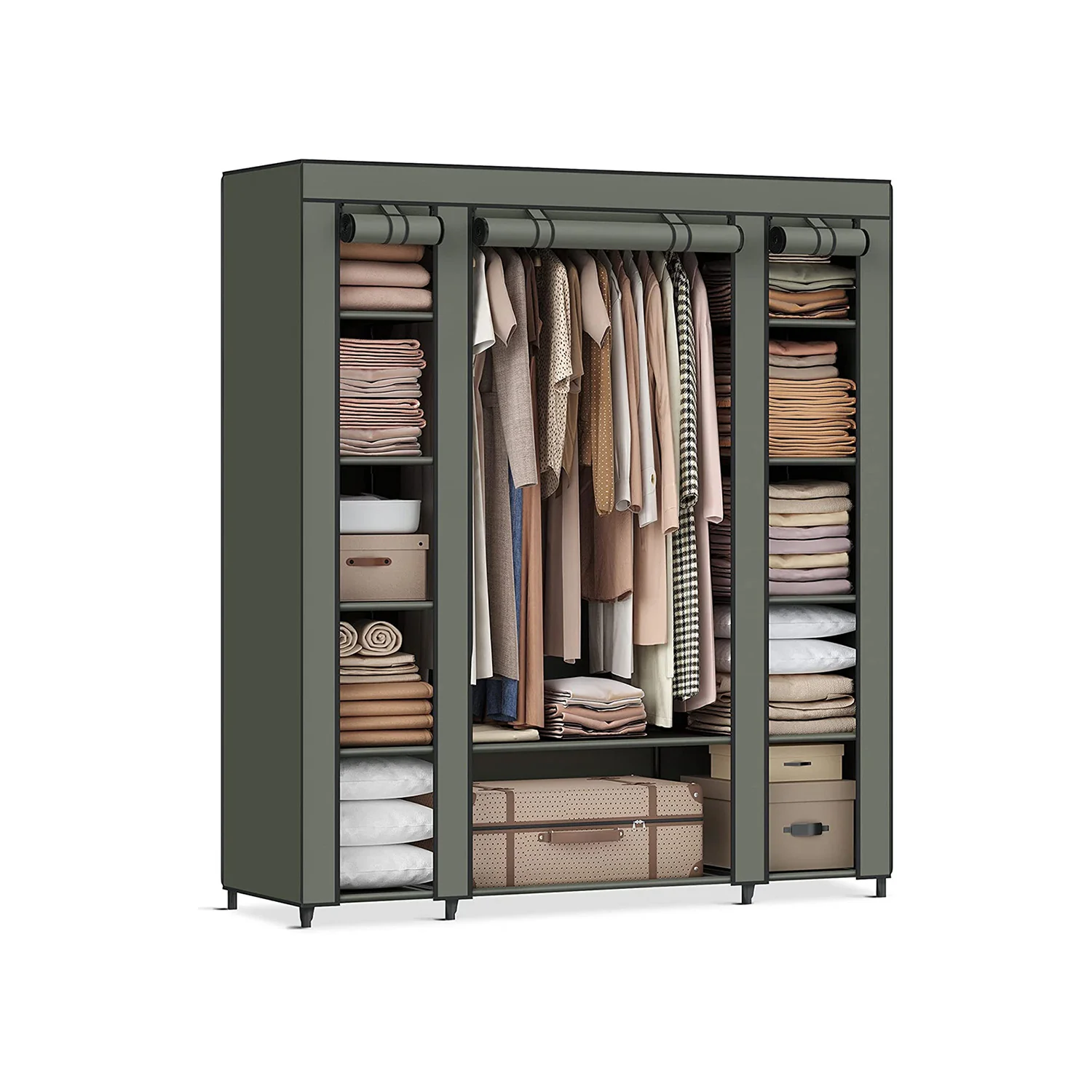 Closet Wardrobe with Non-Woven Fabric Cover - Image 3