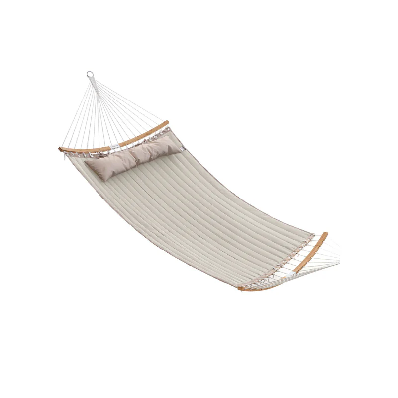 Quilted Hammock with Curved Bamboo Spreaders - Image 2