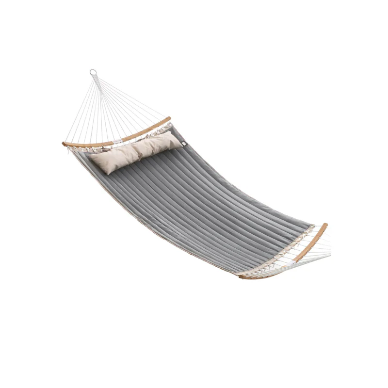 Quilted Hammock with Curved Bamboo Spreaders - Image 3