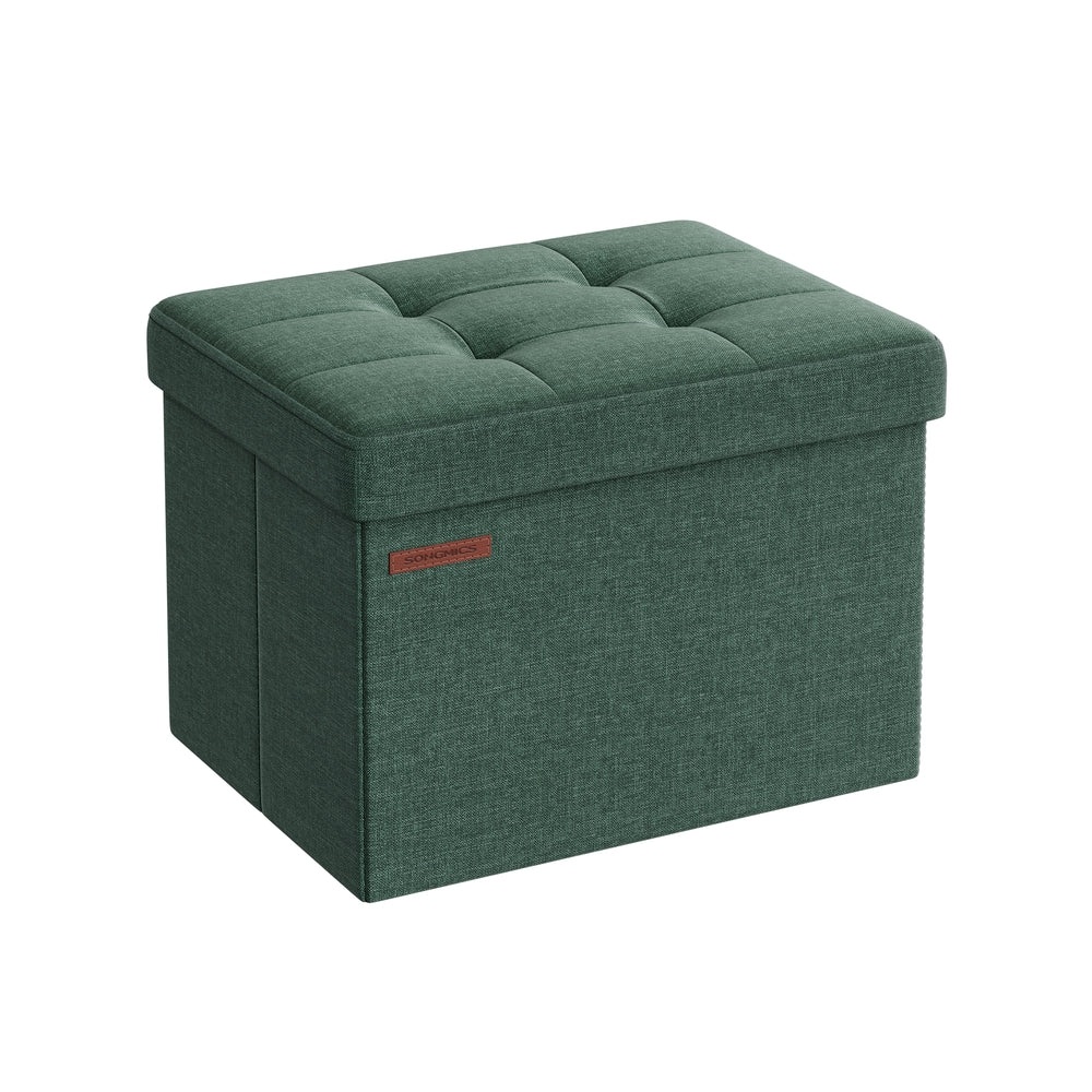 MAZIE Collection - Small Folding Storage Ottoman, Linen-Look Fabric - Image 8