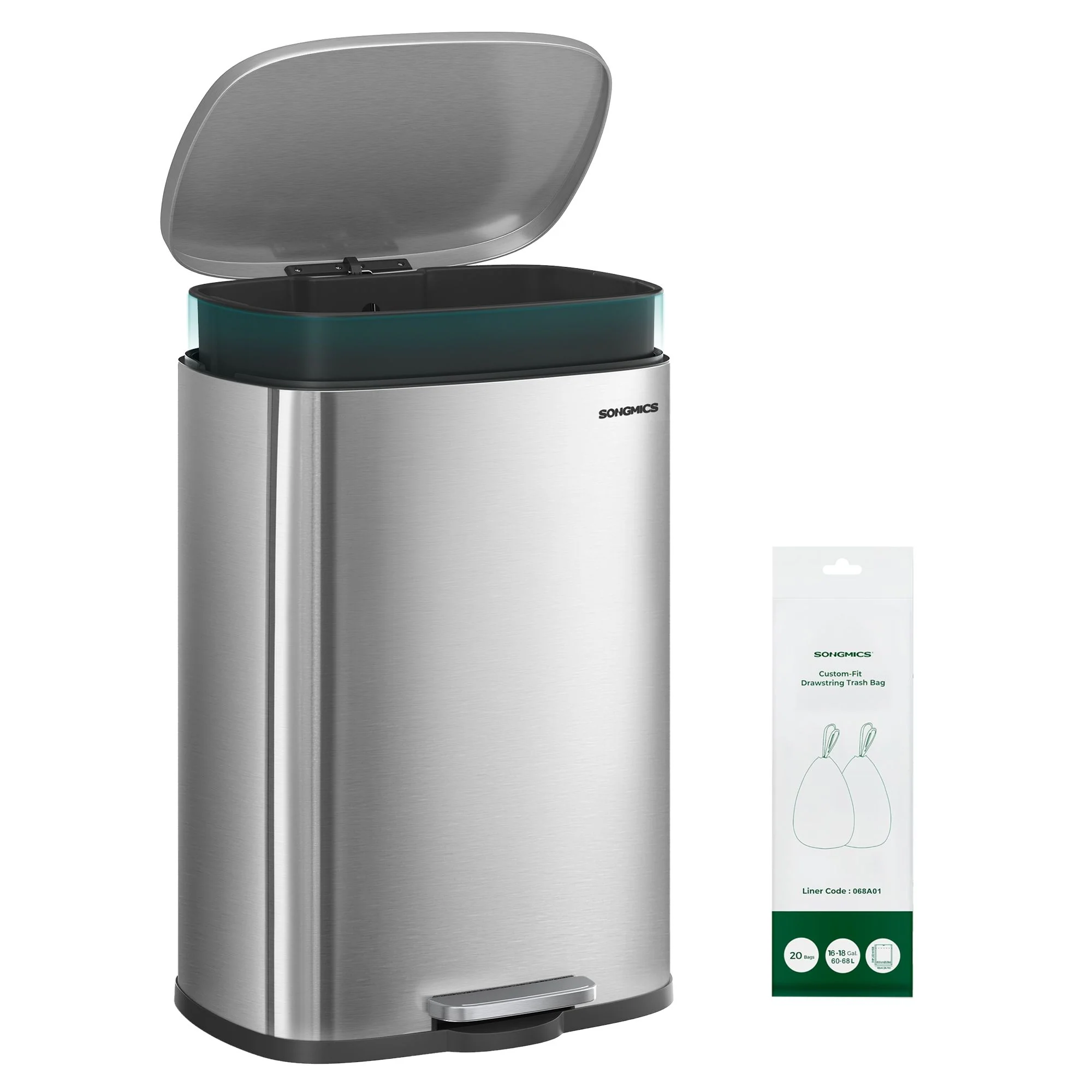 SONGMICS 20-Gallon (75 L) Trash Can