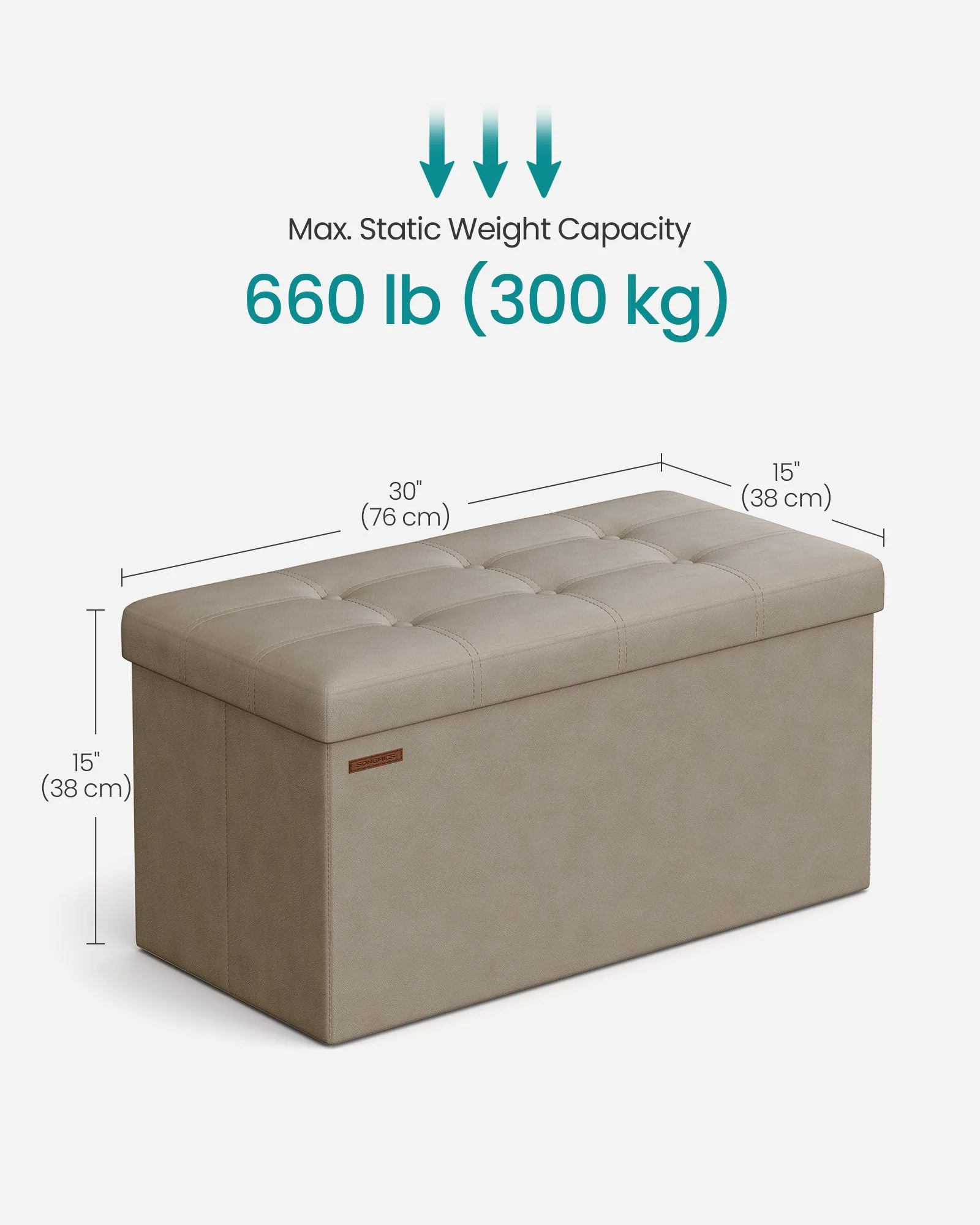 Mazie Collection - FOttoman with Storage - Image 2