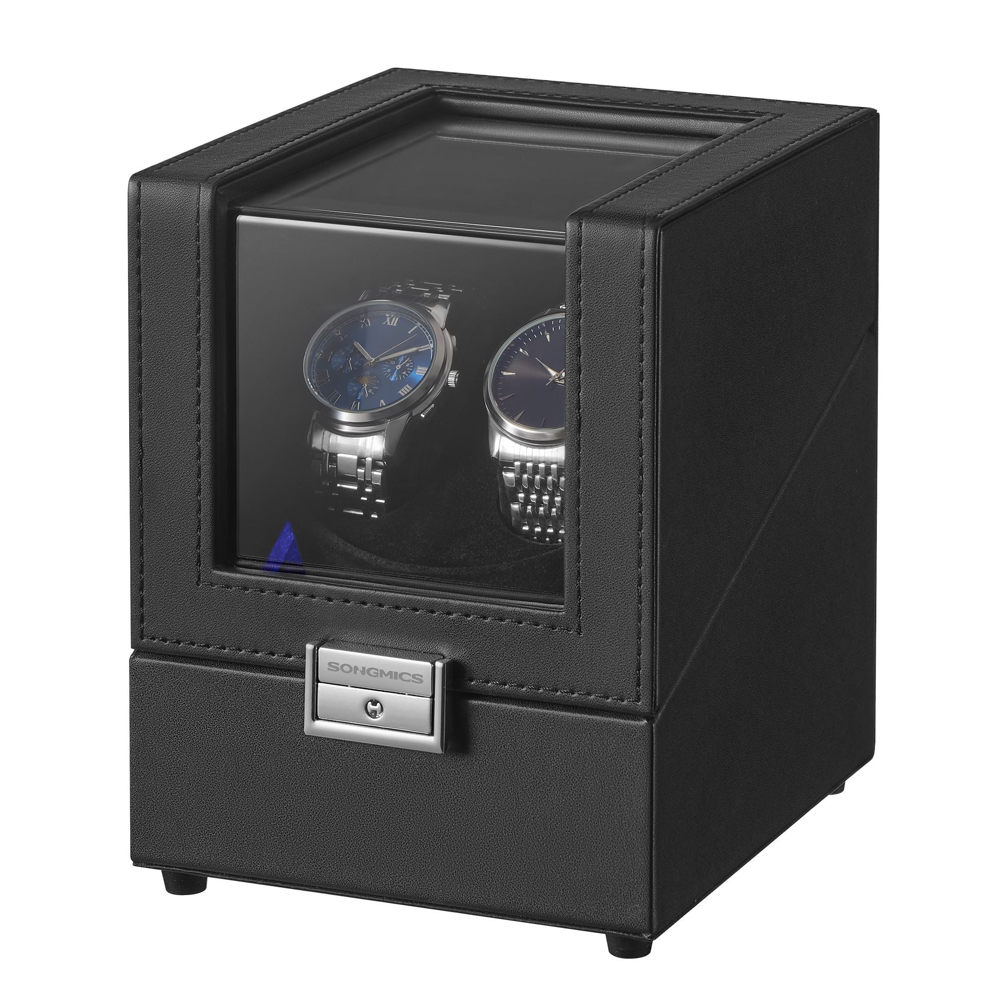 SONGMICS Automatic Double Watch Winder Box with Quiet Motor