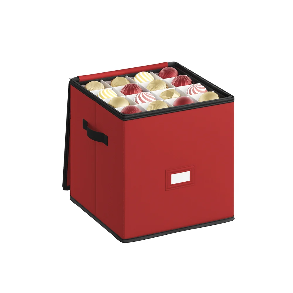 SONGMICS Christmas Ornament Storage Box, Bauble Storage Box with Dividers, Oxford Fabric, Zippers, Side Handles, Under the Bed - Image 5