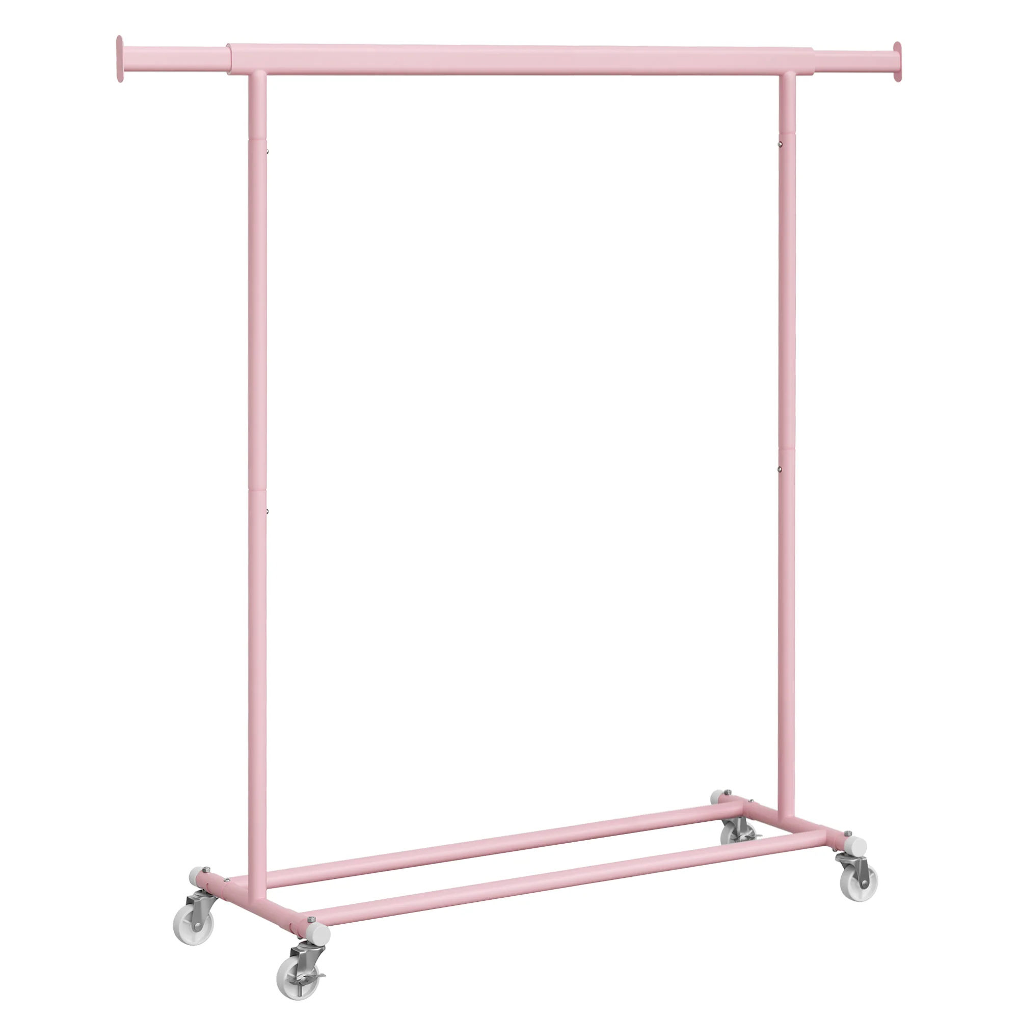 SONGMICS Clothes Rack with Wheels, Heavy-Duty Clothing Rack for Hanging Clothes, Portable Garment Rack, with Extendable Hanging Rail, 220 lb Load Capacity