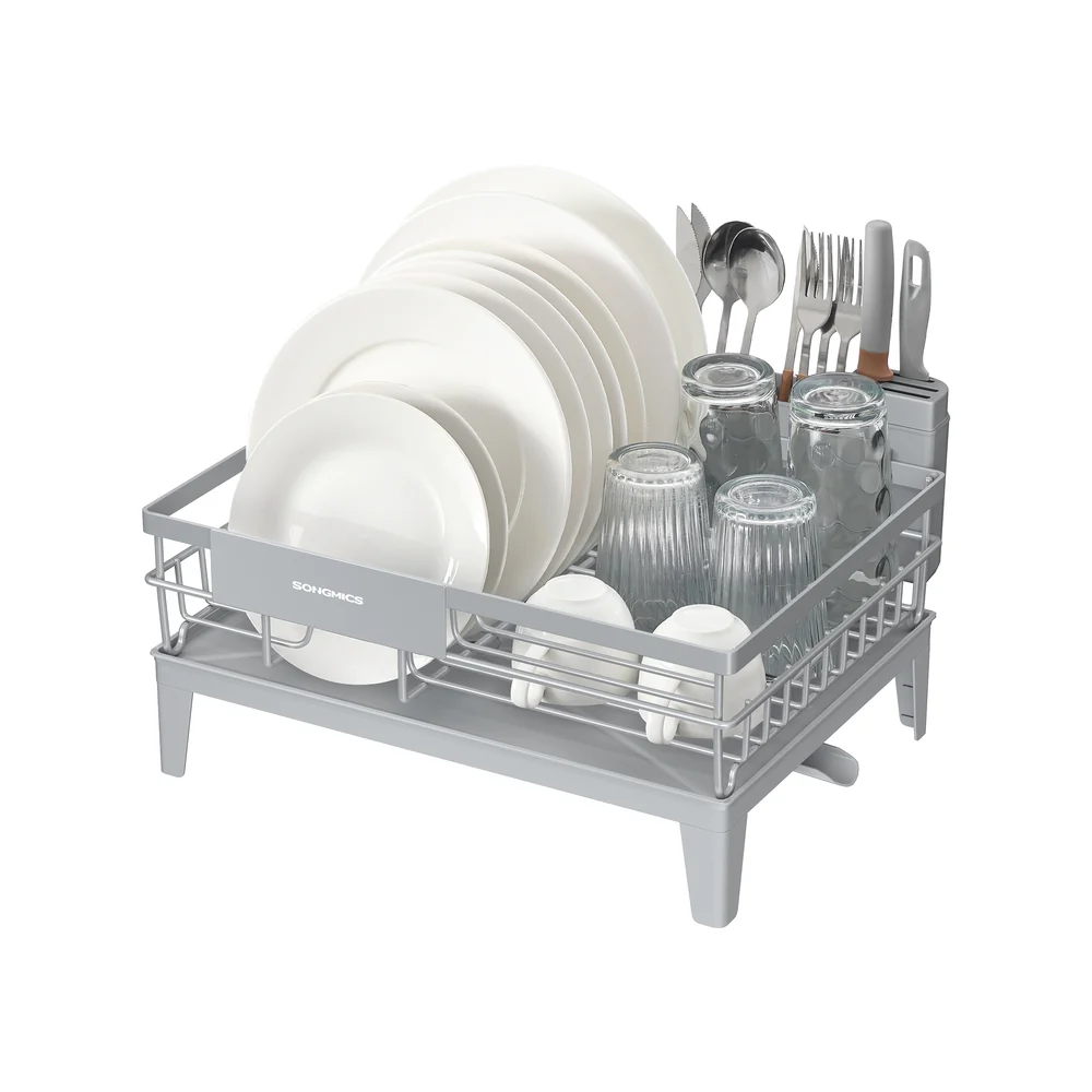 Dish drying rack with drainboard and rotatable spout - Image 2