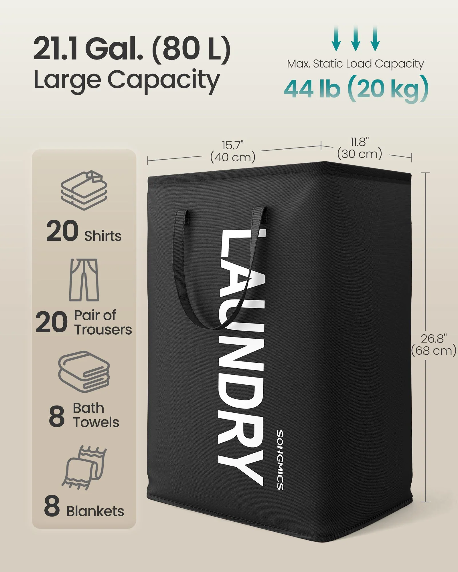 SONGMICS Foldable Laundry Hamper