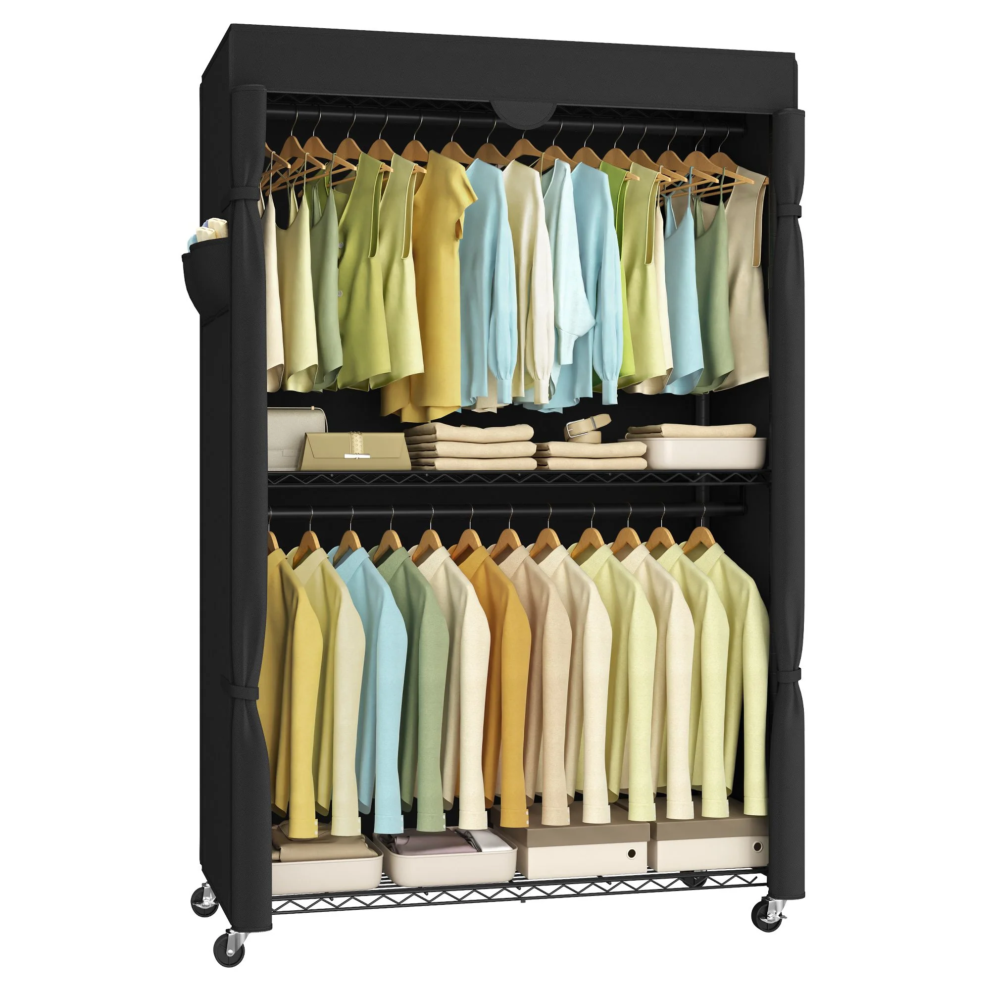 SONGMICS Heavy-Duty Rolling Clothes Rack