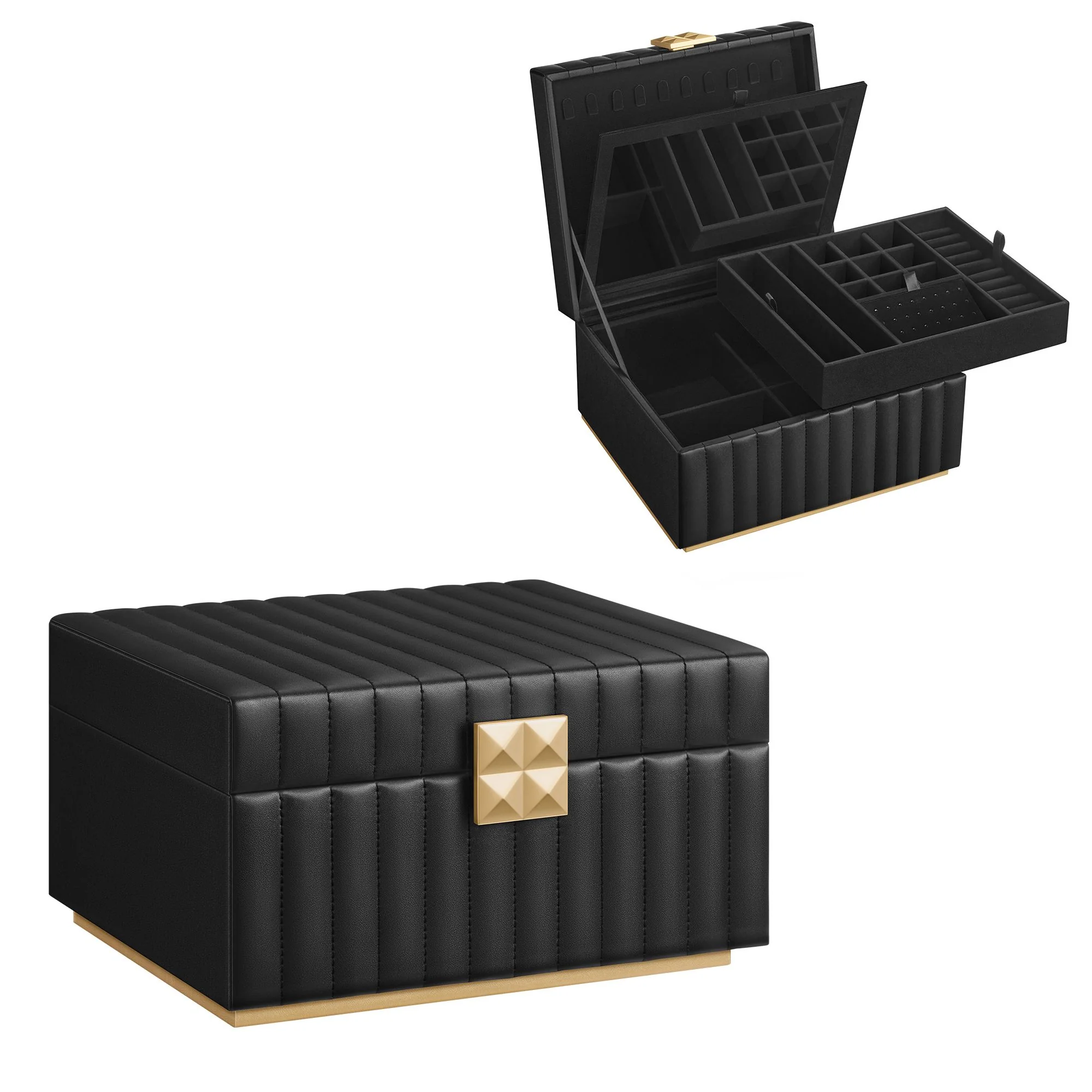 ANAH Collection - 2-Tier Jewelry Box with Mirror - Image 2