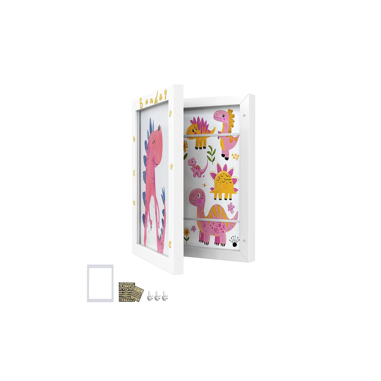 SONGMICS Kids Artwork Frame Changeable, A4, 8.5x11 Art Picture Frame Display for Room Decor - Image 2