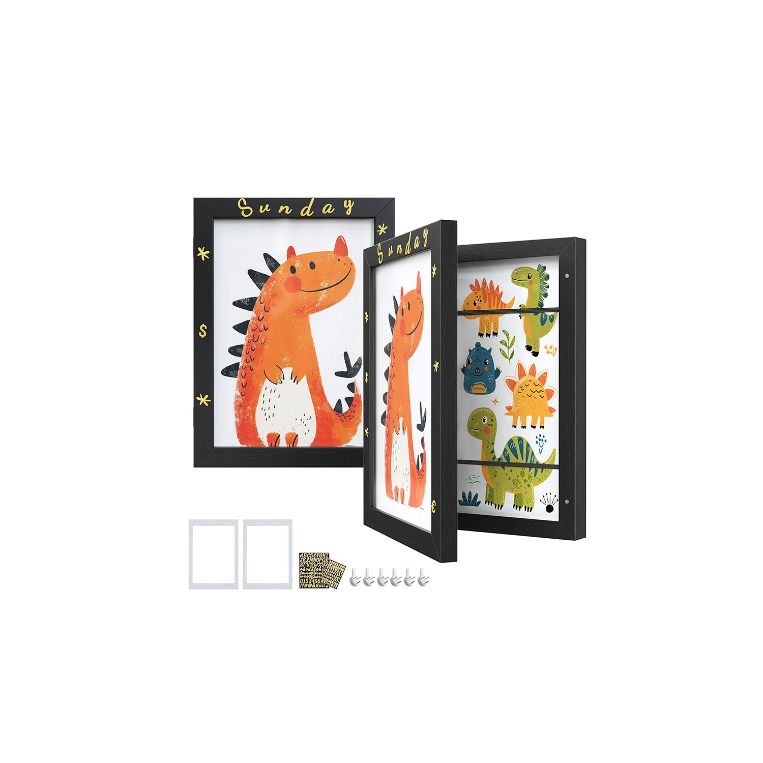 SONGMICS Kids Artwork Frame Changeable, A4, 8.5x11 Art Picture Frame Display for Room Decor - Image 3