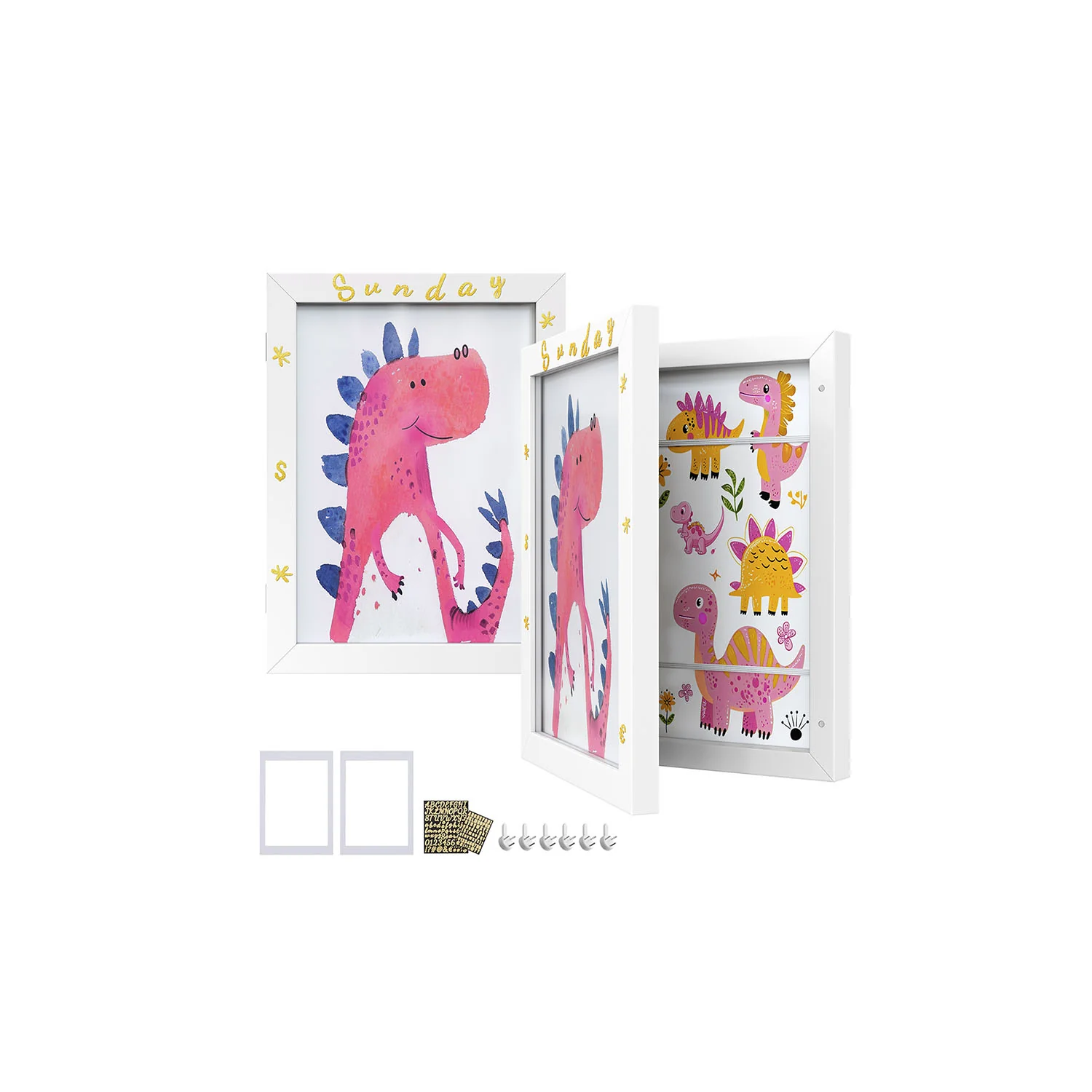 SONGMICS Kids Artwork Frame Changeable, A4, 8.5x11 Art Picture Frame Display for Room Decor - Image 4