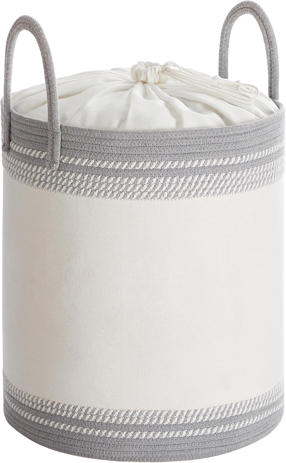 Cotton rope laundry basket with handles