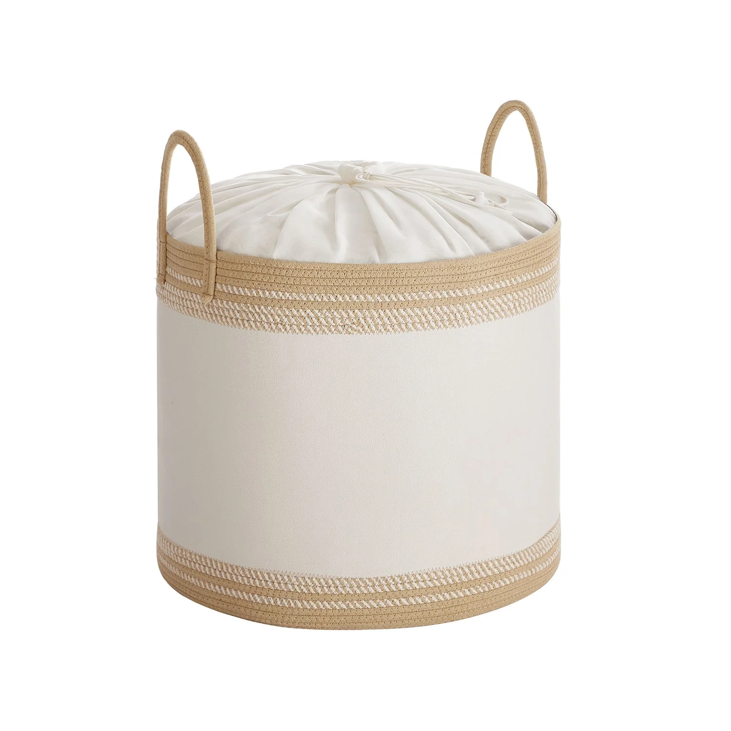 Cotton rope laundry basket with handles - Image 4