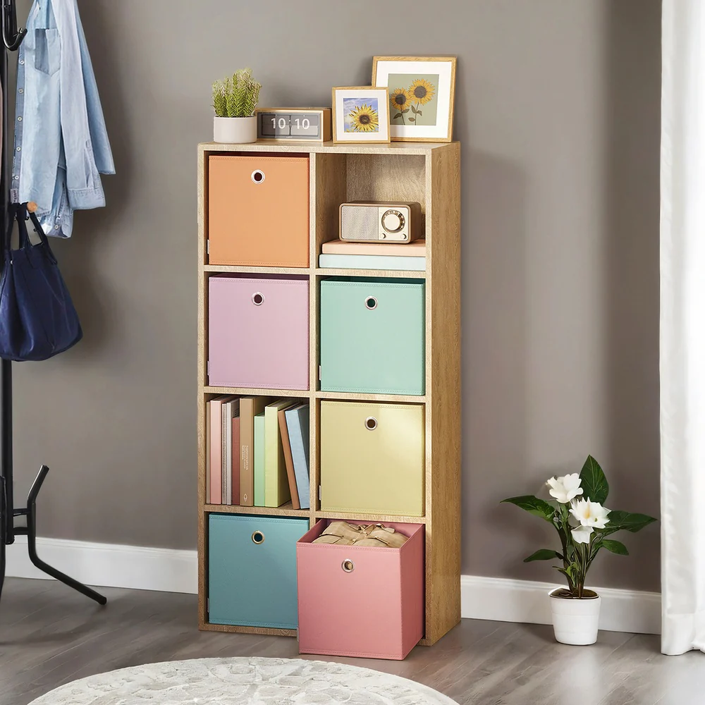 Foldable fabric storage cubes for closet shelf and bedroom