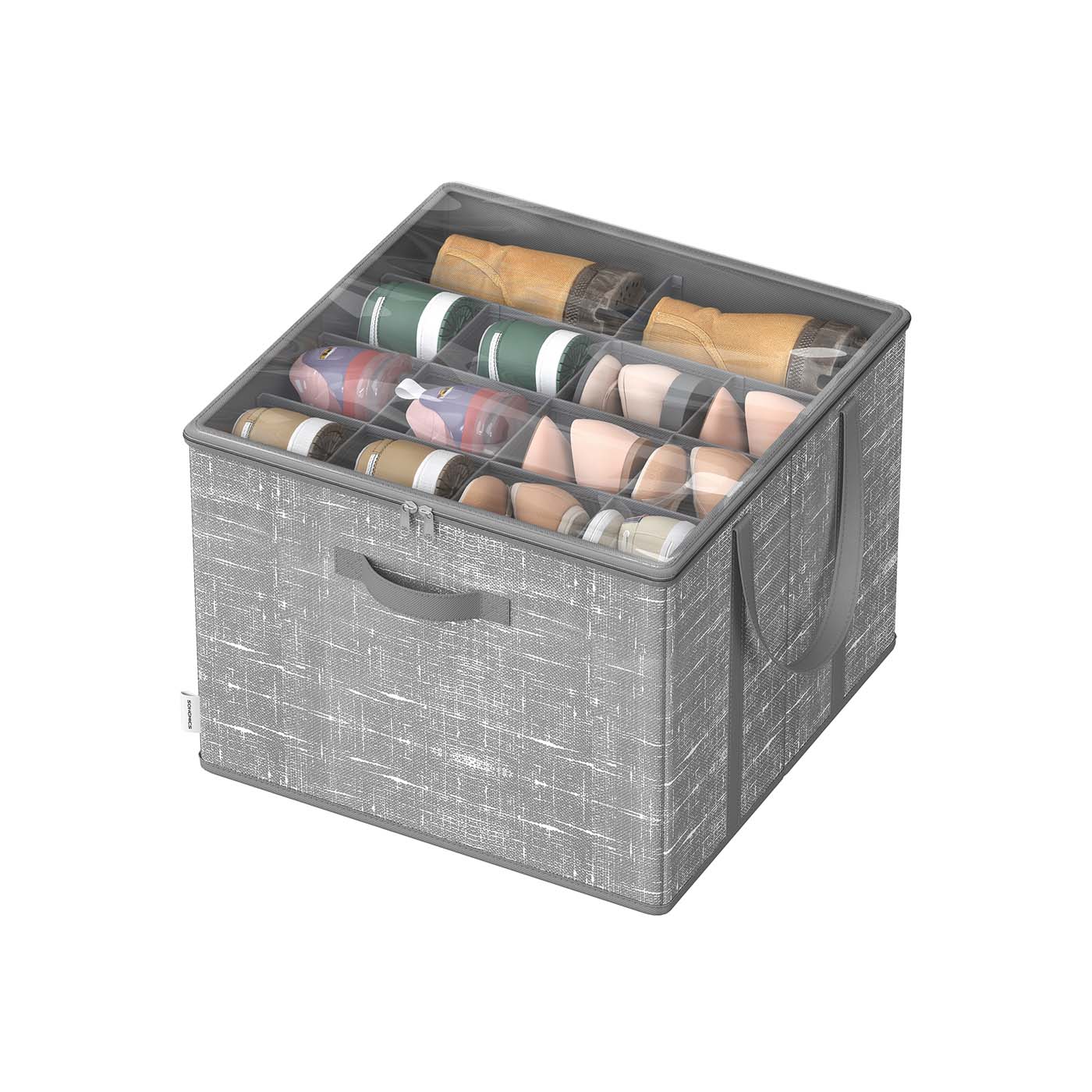 Shoe organizer with handles and clear cover - Image 2
