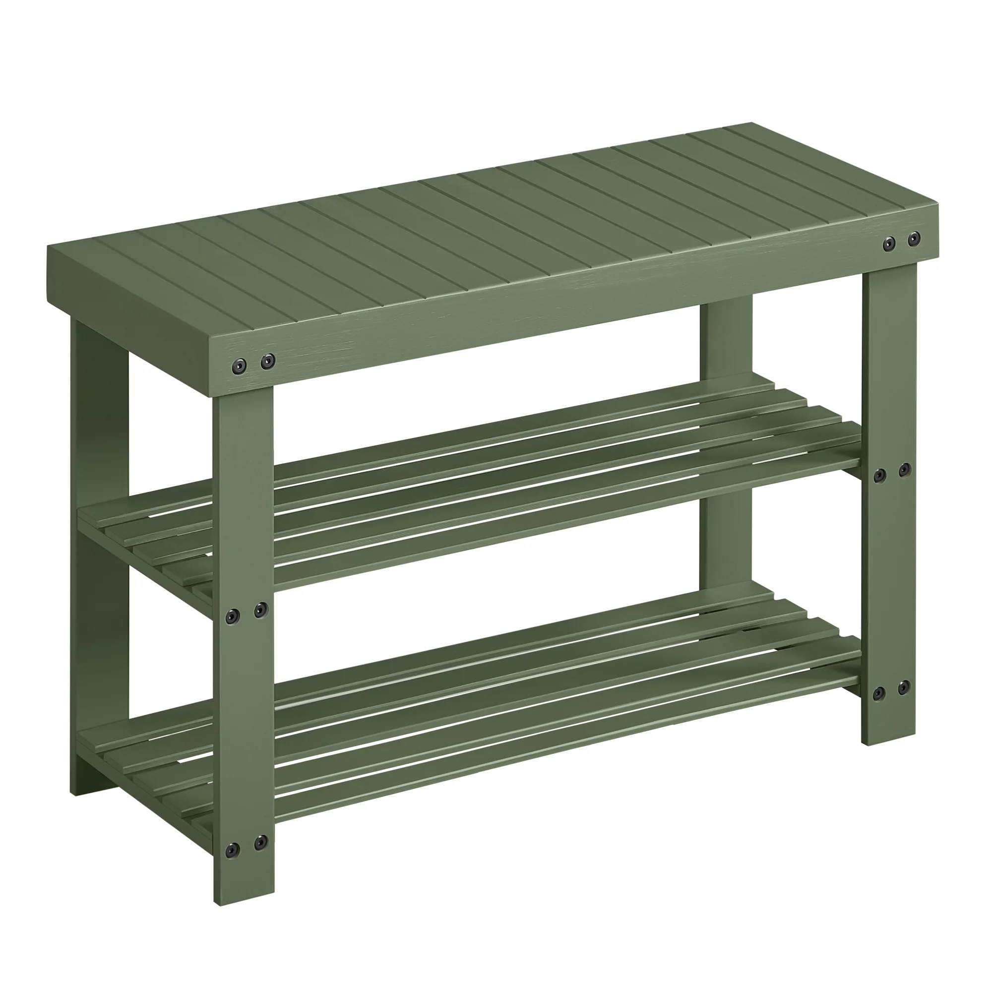 SONGMICS Shoe Rack Bench, 3-Tier Bamboo Shoe Storage Organizer