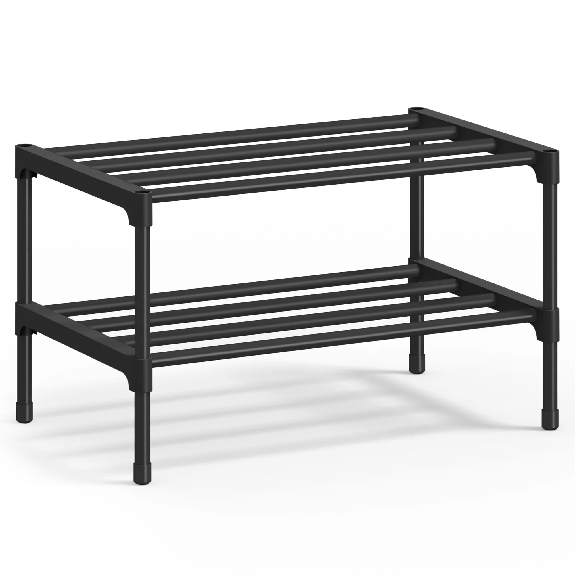 Shoe Rack for Closet, Compact Metal Shoe Organizer Shelf for Entryway