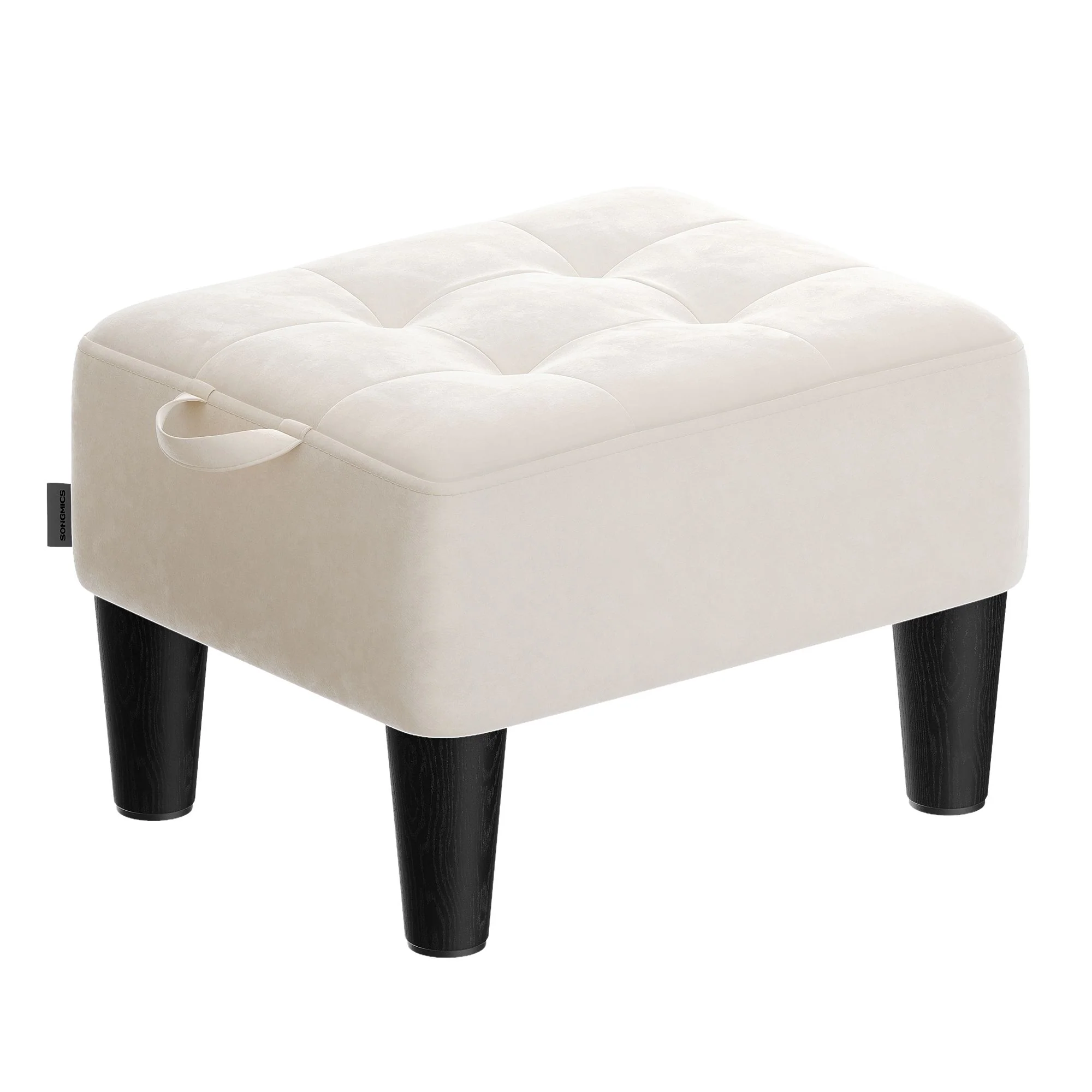 SONGMICS Storage Ottoman, Small Footstool Bench, Velvet Seat with Thick Cushion, for Bedroom, Living Room, Entryway, 150 kg Weight Capacity - Image 2