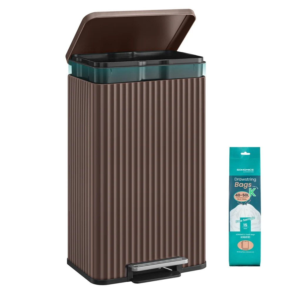 Stainless Steel Garbage Can with Lid and Removable Inner Bucket - Image 4