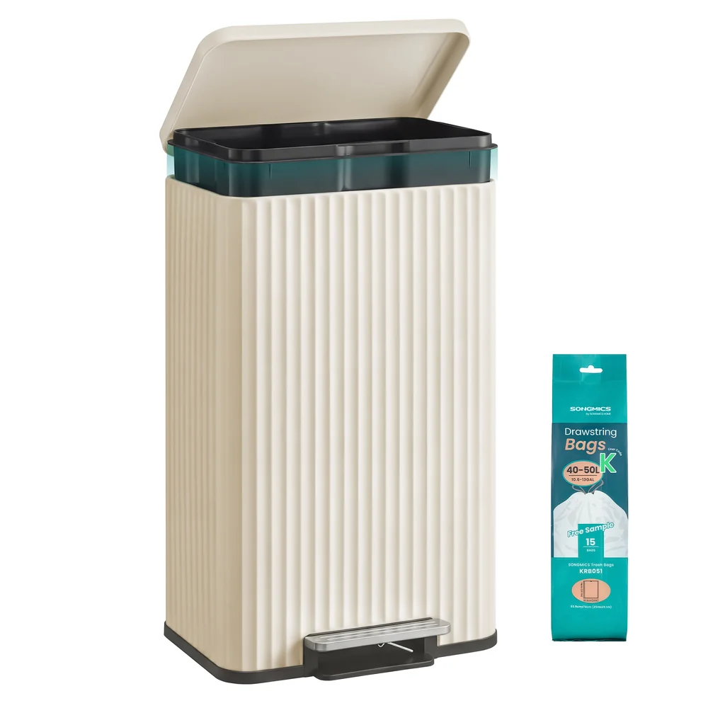 Stainless Steel Garbage Can with Lid and Removable Inner Bucket - Image 5