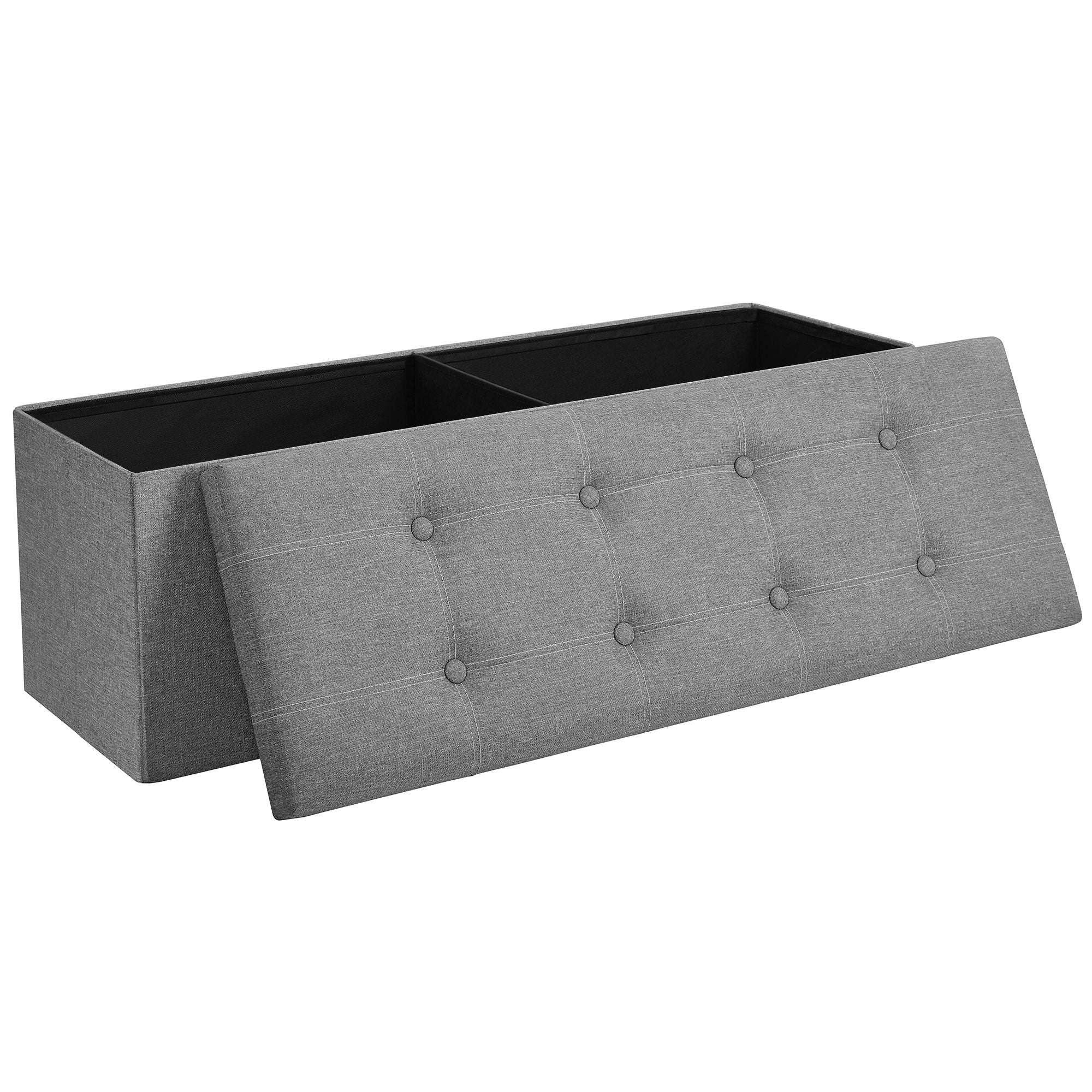 MAZIE Collection - Storage Ottoman Bench with Breathable Linen-Look Fabric - Image 3