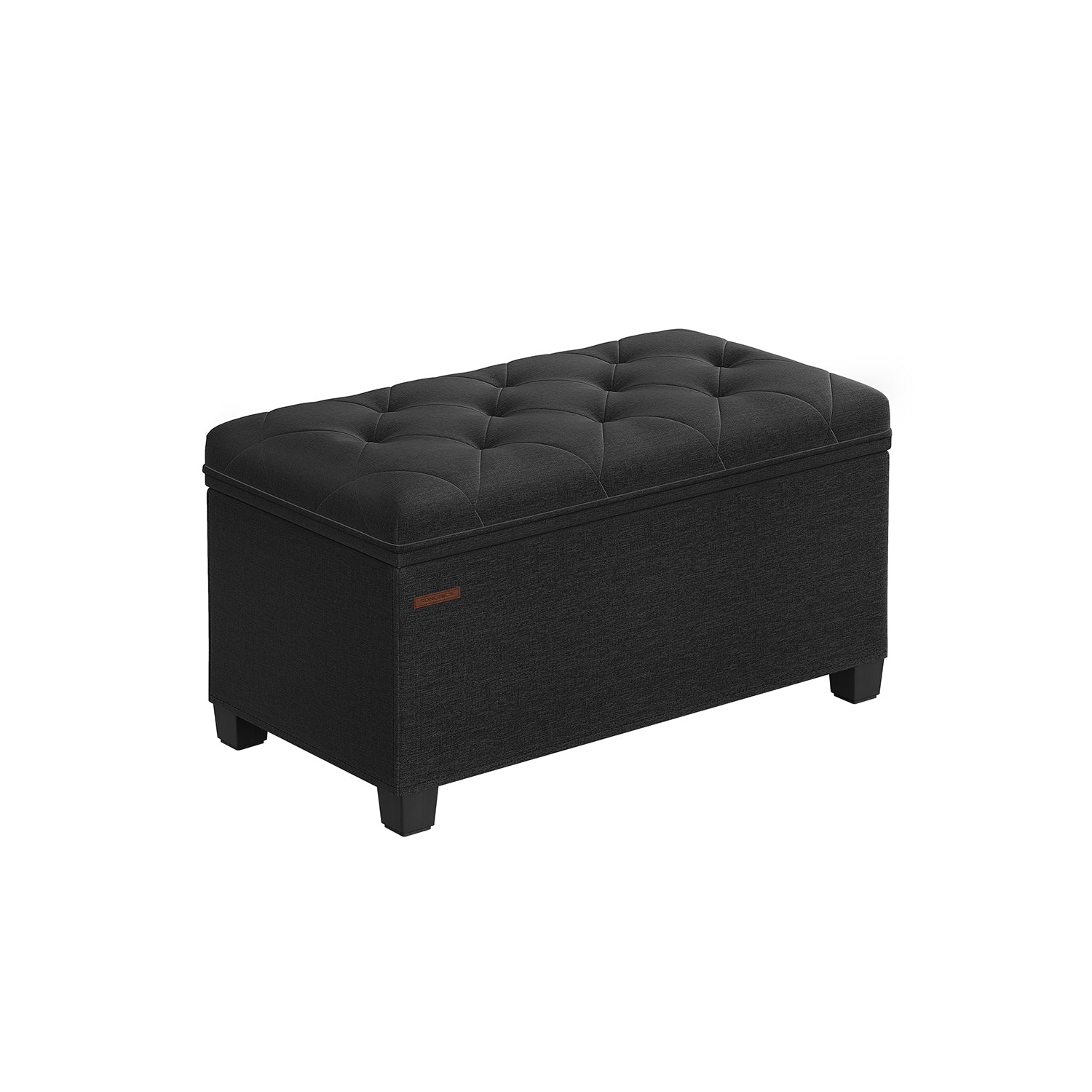 Storage Ottoman Bench, Linen-Look Fabric