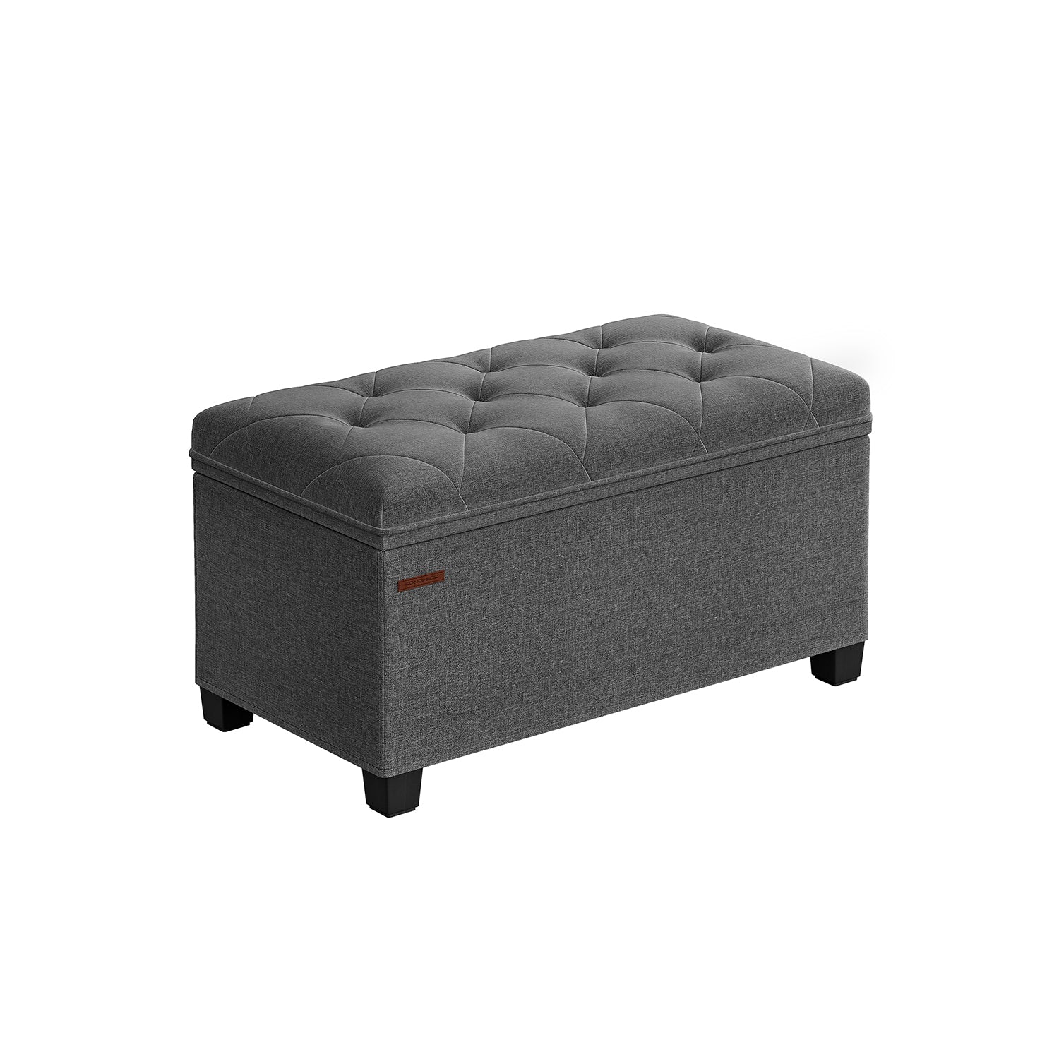 Storage Ottoman Bench, Linen-Look Fabric - Image 3