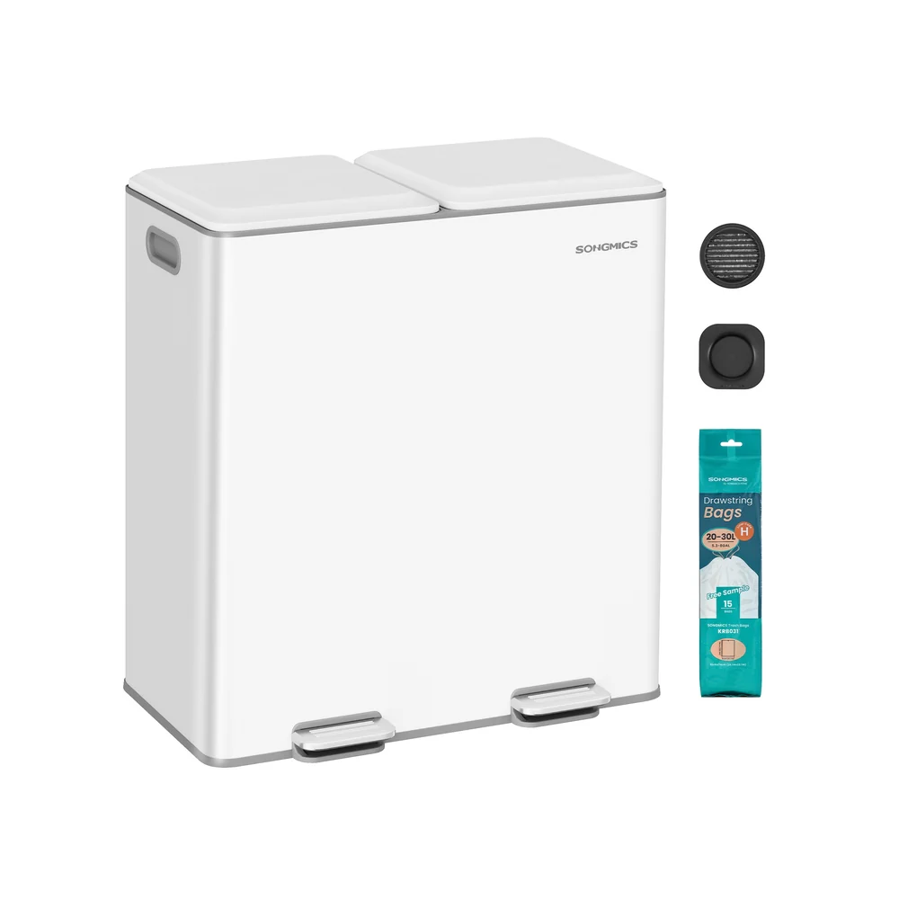 Double Garbage Can with Soft-Close Lids and Removable Inner Buckets - Image 3
