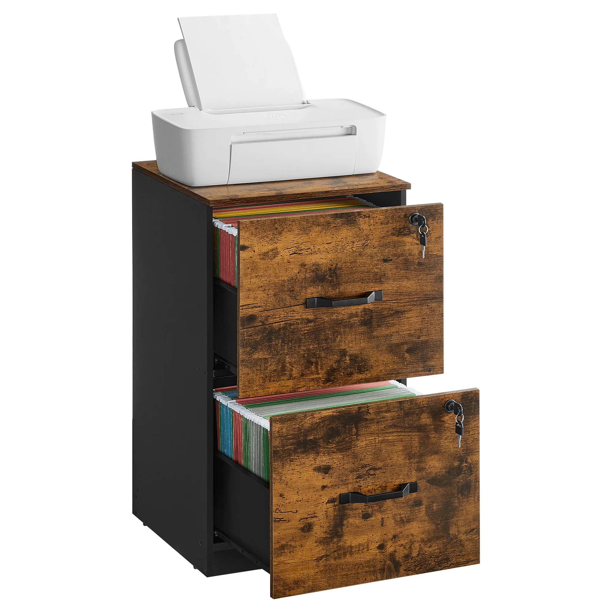 2 Drawers File Cabinet with Lock