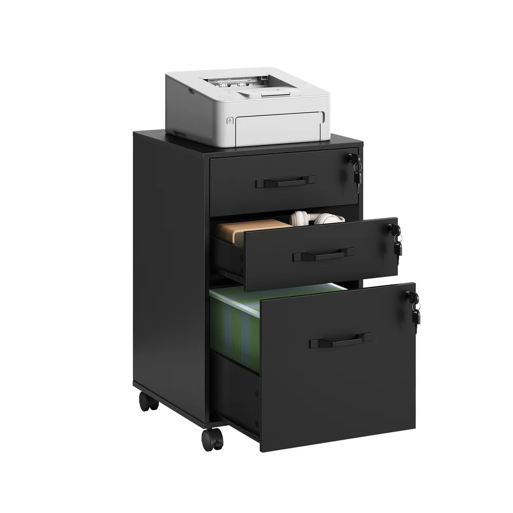 3 Drawers Filling Cabinet with Wheels - Image 3
