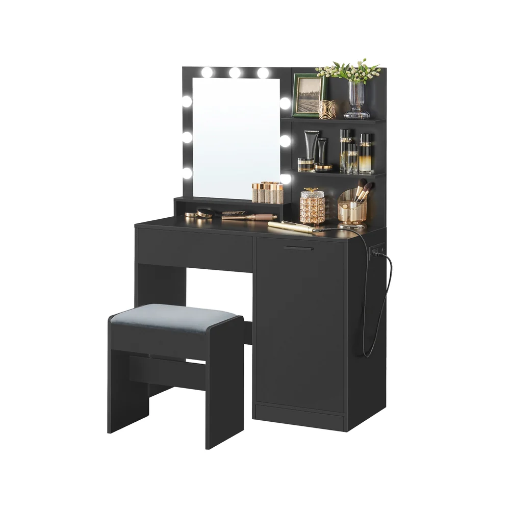 Kailyn Collection - Vanity Desk with Mirror and Lights - Image 3