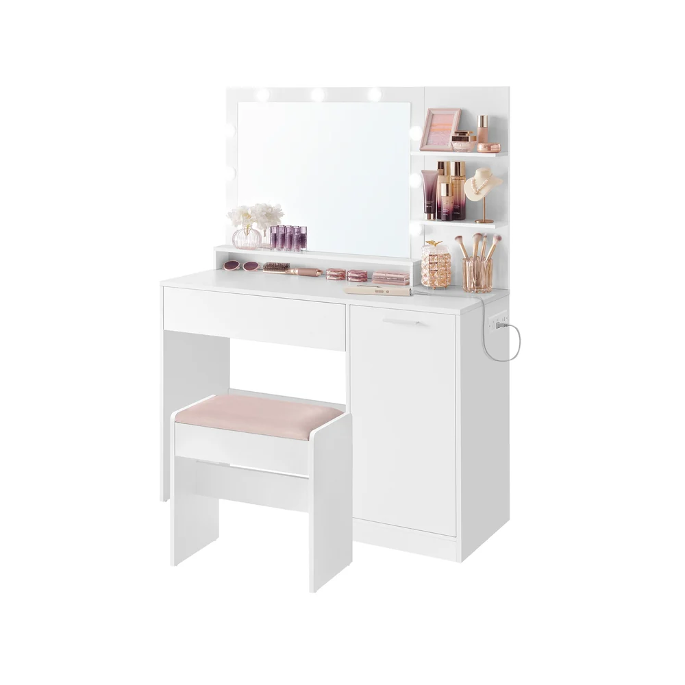 Kailyn Collection - Vanity Desk with Mirror and Lights - Image 4