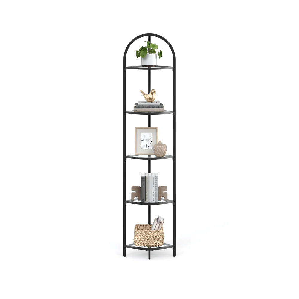 Baris Collection - 5 Tier Corner Bookshelf - Image 2