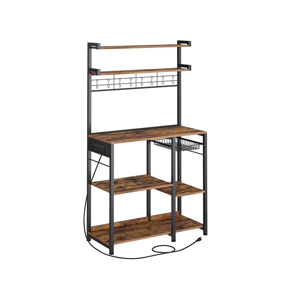 Bakers Rack with 4 AC Outlets