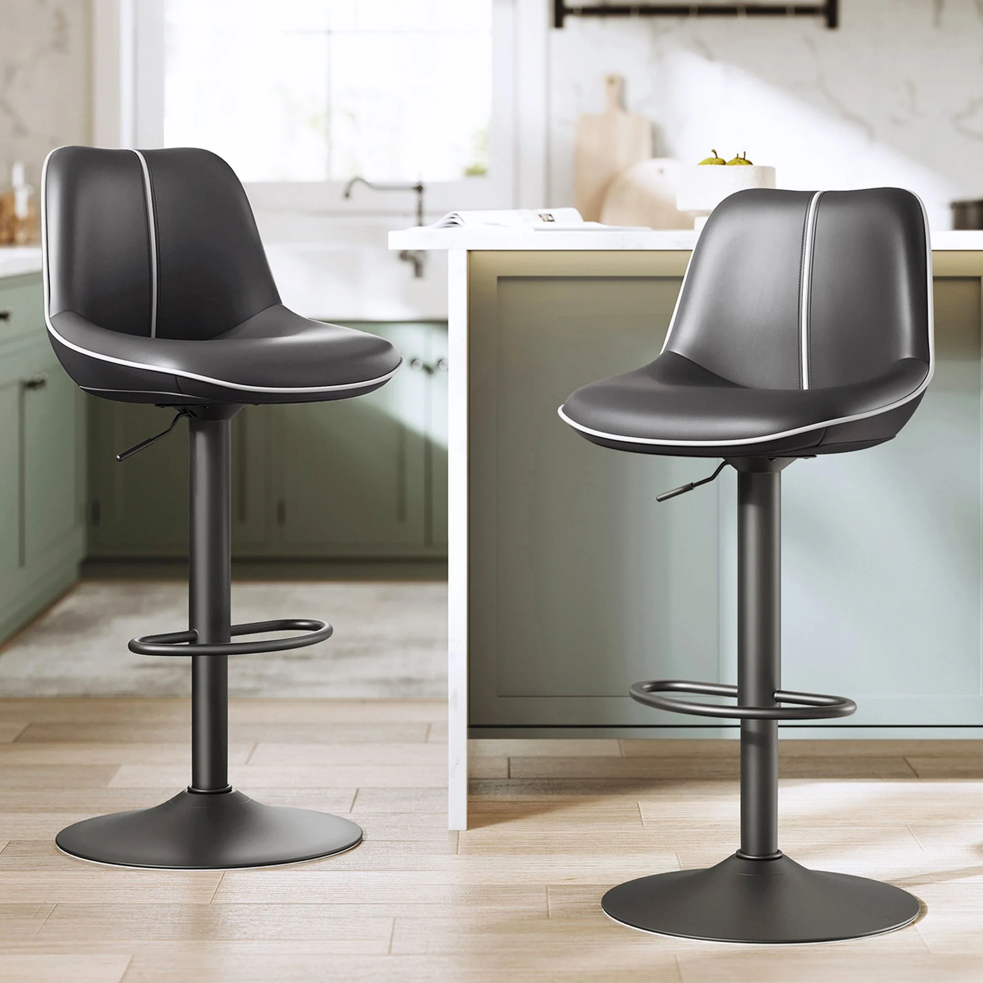 Bar Stools, Adjustable Height Swivel Barstools
