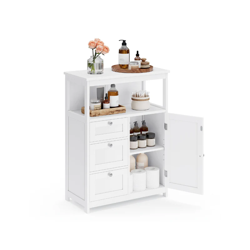 Bathroom Floor Storage Cabinet White