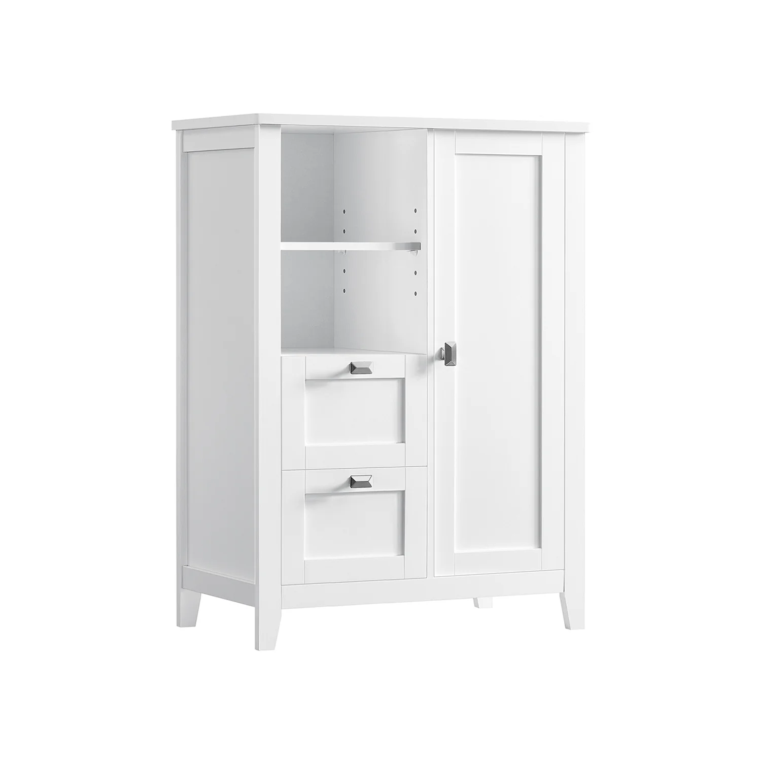 Bathroom Floor Storage Cabinet with Open Compartments and 2 Drawers - Image 2