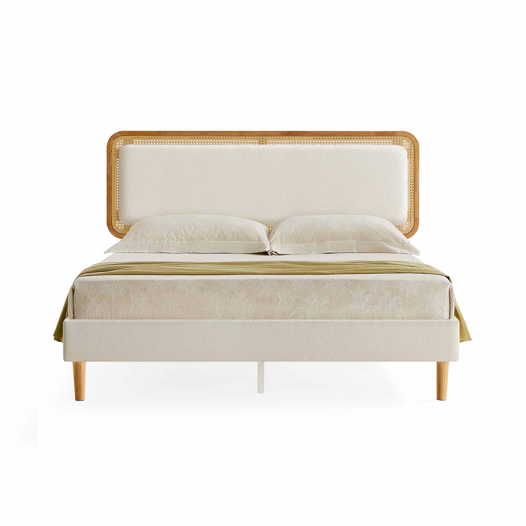 BOHOVEN Collection - Bed Frame with Rattan-Like Adjustable Headboard - Image 2