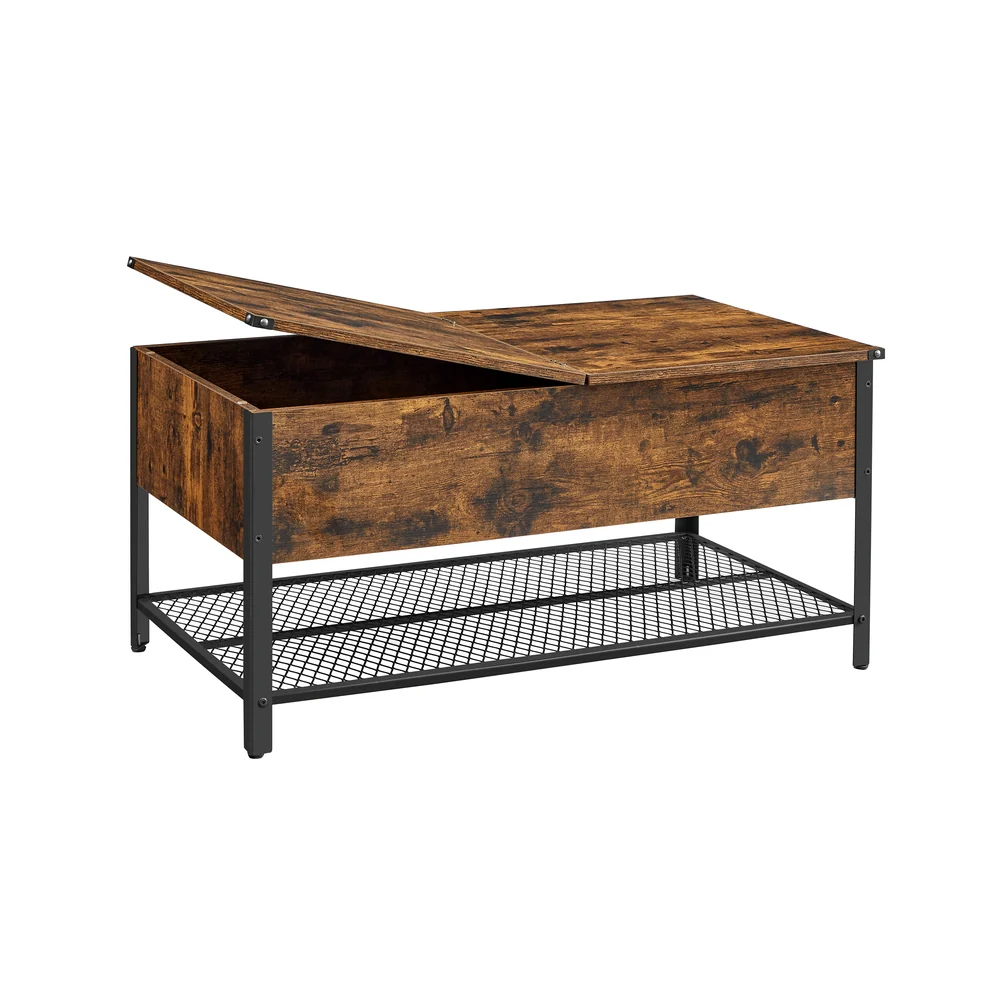 Daxton Collection - Coffee Table with Flip Top, Hidden Storage Space and Mesh Shelf
