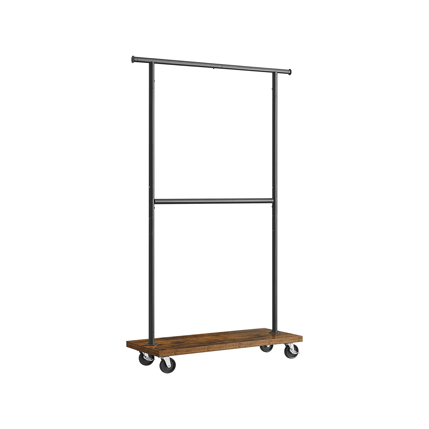 Double Rod Industrial Rolling Garment Rack