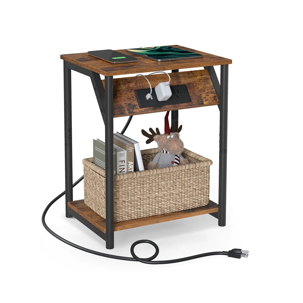 End Table with USB Ports and Outlets