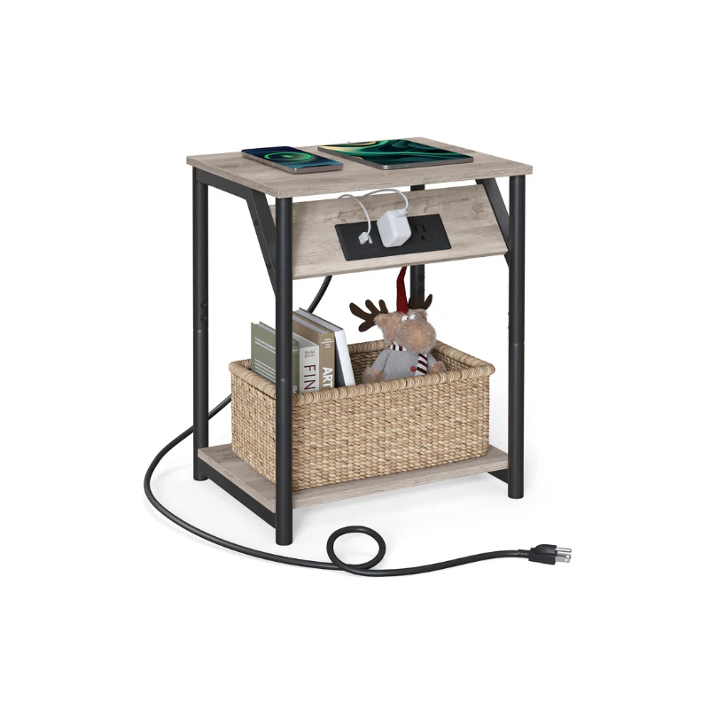 End Table with USB Ports and Outlets - Image 2