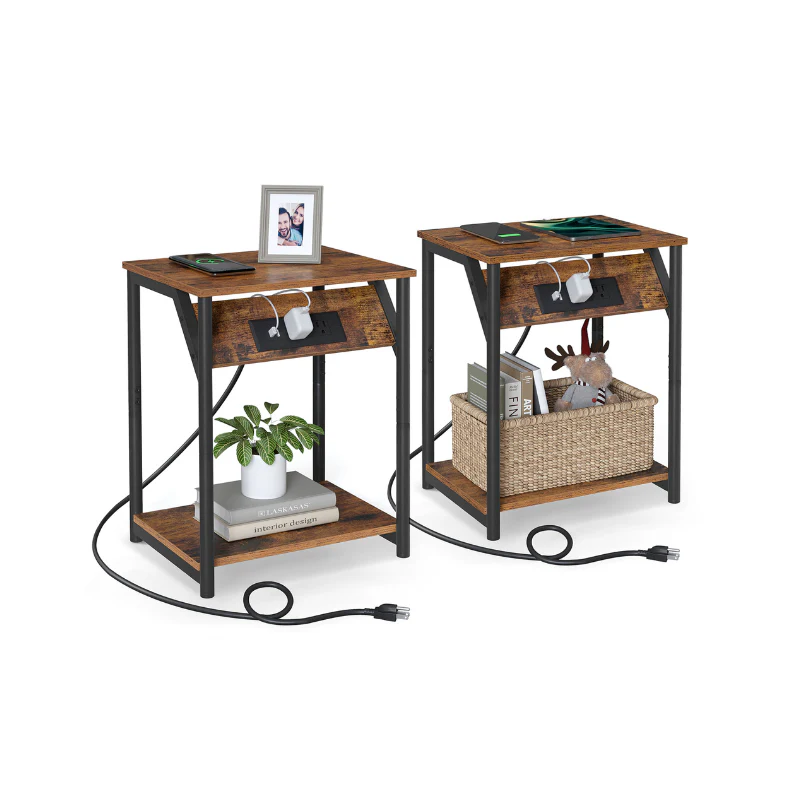 End Table with USB Ports and Outlets - Image 3